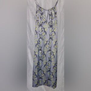 Floral Patterned Skirt in Gray and Yellow